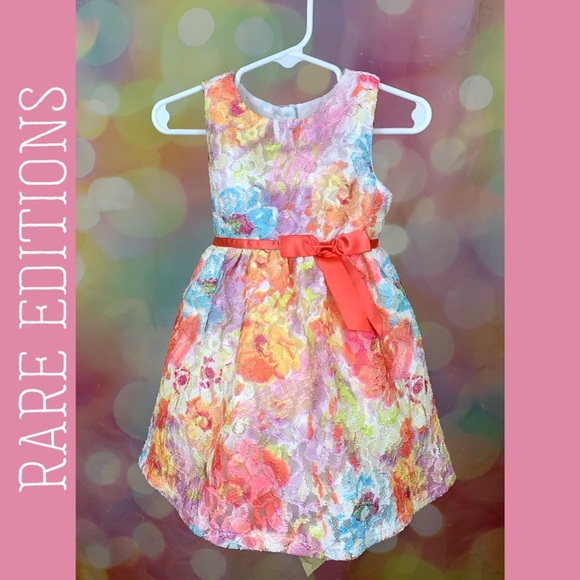 Rare Editions Rainbow Lace Dress -size 18 mo - EUC - Picture 1 of 7